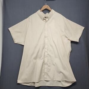 Winston Mens Shirt 5XLT Cream Short Sleeve Button Up Big & Tall Office